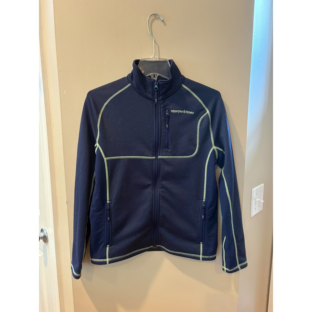 Vineyard Vines Kids sz youth Large Navy Blue Full Zip Performance Jacket